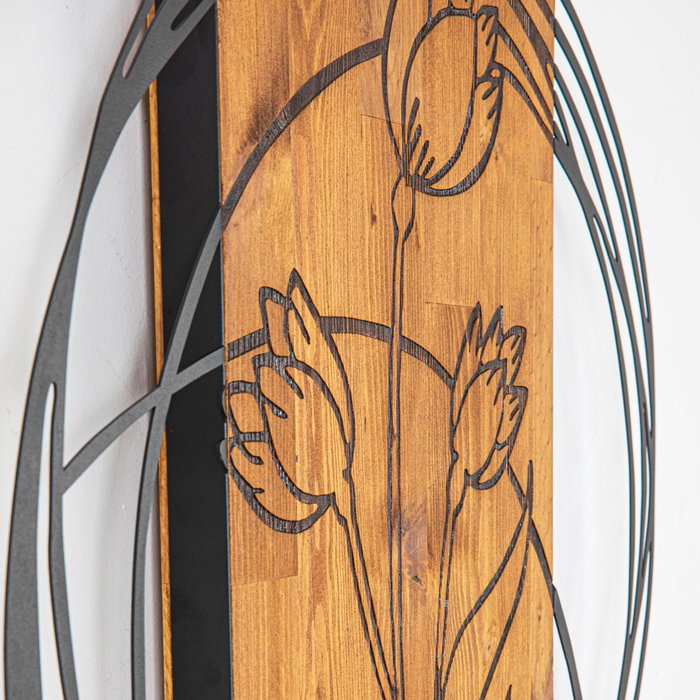 Wallity Orchid Accesorio Decorativo de Pared Negro y Nogal Wallity Orchid Accesorio Decorativo de Pared Negro y Nogal